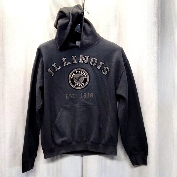 Gildan Hoodie Sweatshirt Illinois EST 1818 The Prairie State Size M Cotton Blend - Picture 3 of 6
